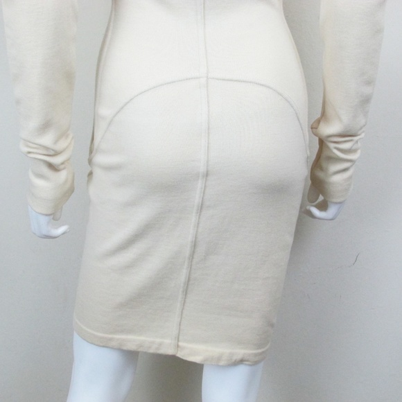 Alaia | Cream Wool Knit Bodycon Vintage Dress XS - Picture 5 of 8
